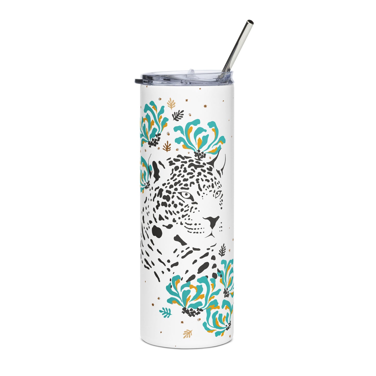 Charlie Jaguar Floral Stainless steel tumbler