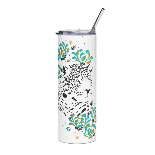 Charlie Jaguar Floral Stainless steel tumbler