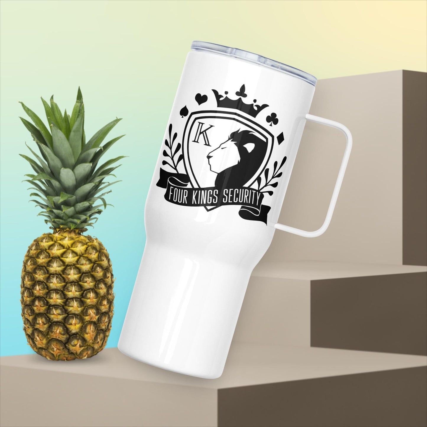 Four Kings Security Travel mug with a handle
