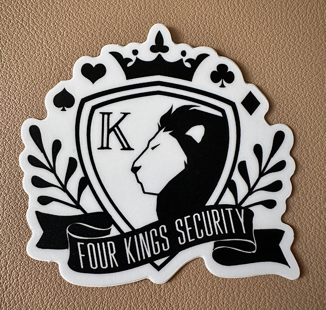 Four Kings Security Logo Matte Die Cut Sticker