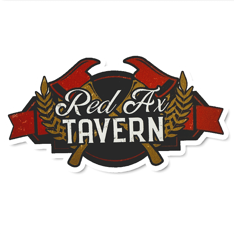 Four Kings Security Universe Red Ax Tavern Logo Vinyl Sticker