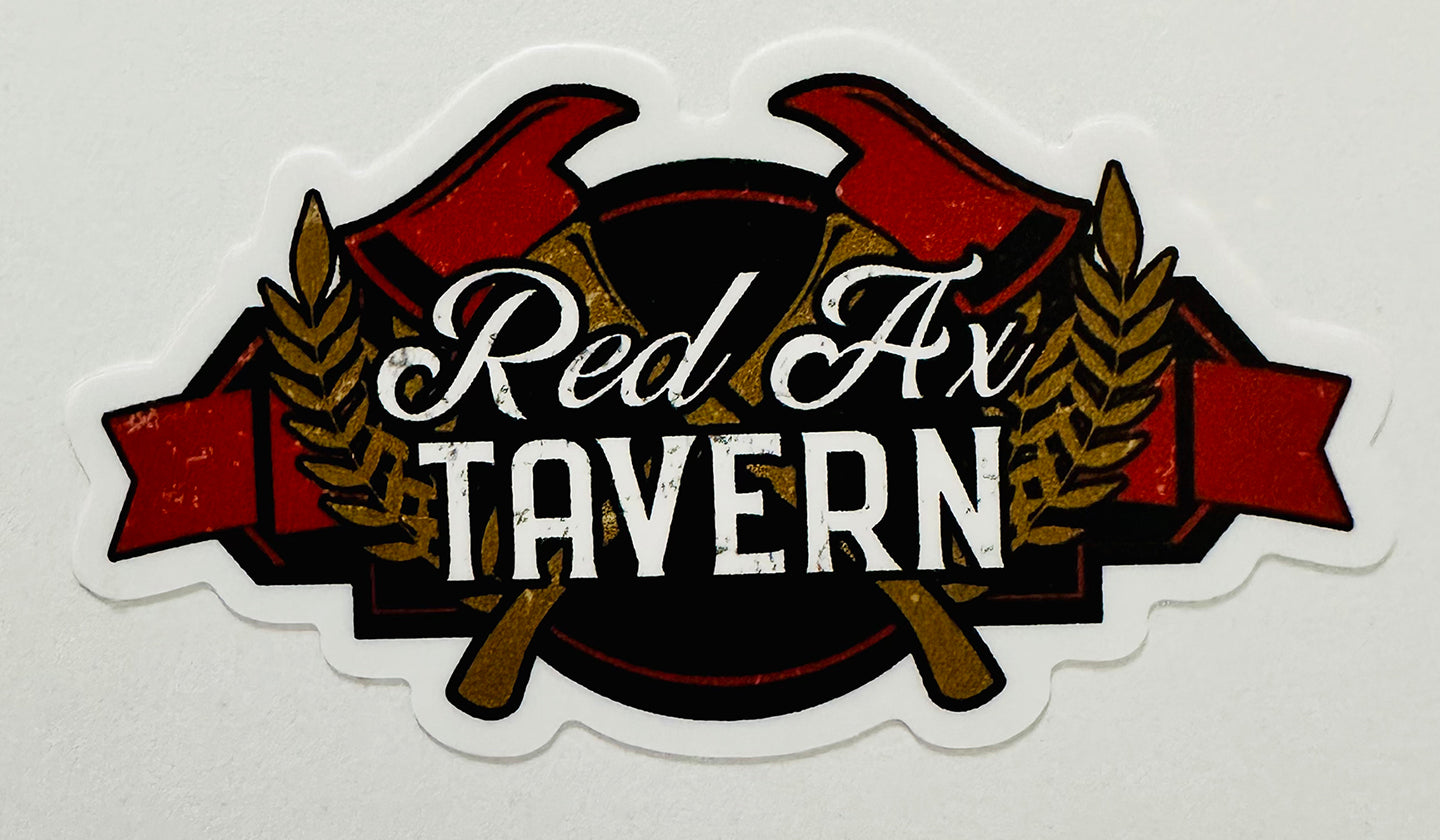 Four Kings Security Universe Red Ax Tavern Logo Vinyl Sticker