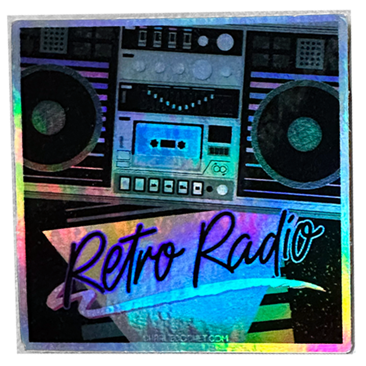Retro Radio - THIRDS Iridescent Holographic Vinyl Sticker