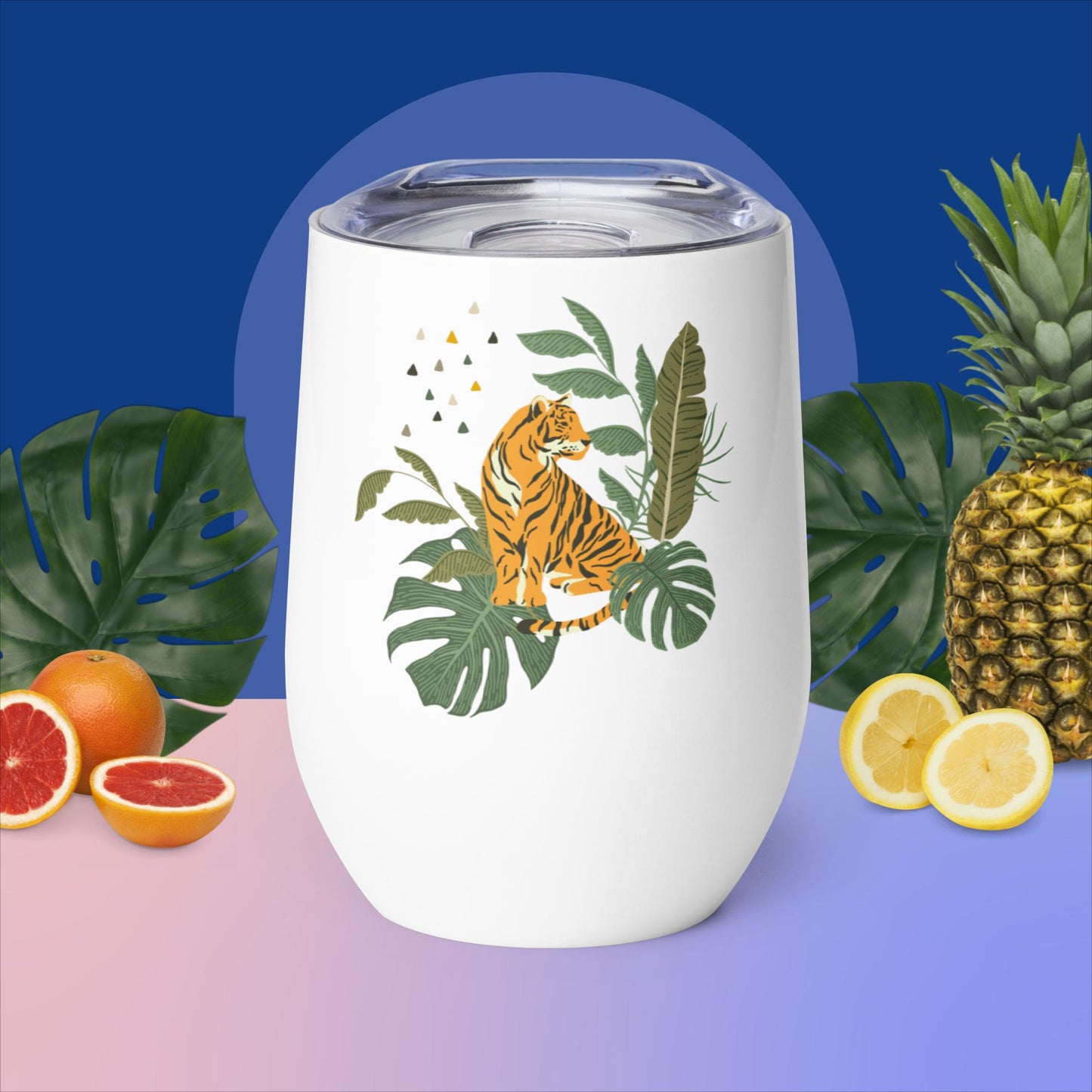 Tropical Tiger Wine tumbler