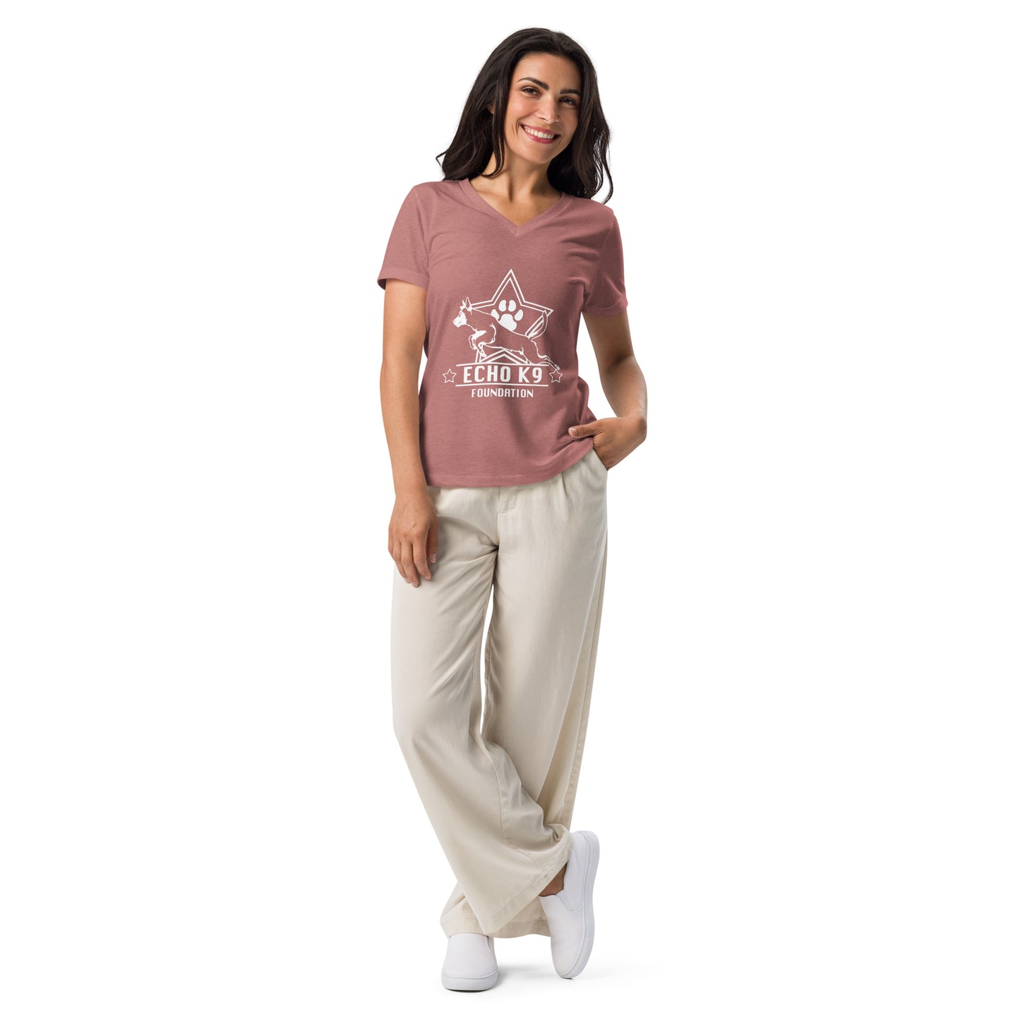 Echo K9 Foundation Women’s relaxed v-neck t-shirt