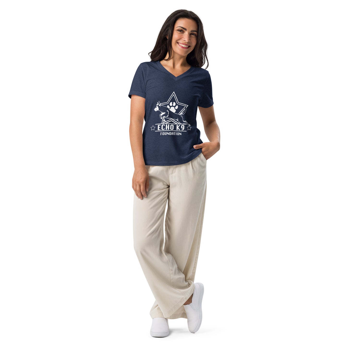 Echo K9 Foundation Women’s relaxed v-neck t-shirt