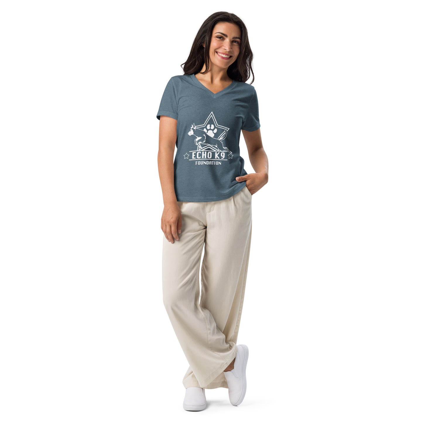 Echo K9 Foundation Women’s relaxed v-neck t-shirt